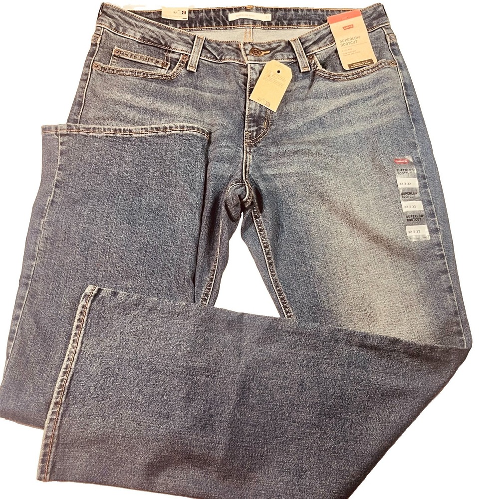 Levi's Women Super Low Bootcut Low Rise Zip Fly Stretch Jeans 32x32 Blue NWT